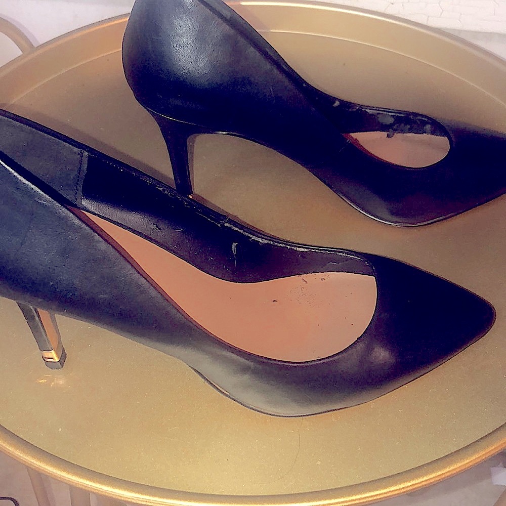 Aldo pumps with gold detail size 8 black